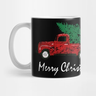 Merry Christmas Retro Vintage Red Truck Mug